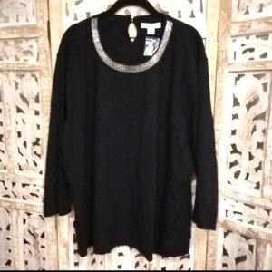 Brand New!! 😍❤️😍 Stunning Liz Claiborne Sweater / 3X / Black